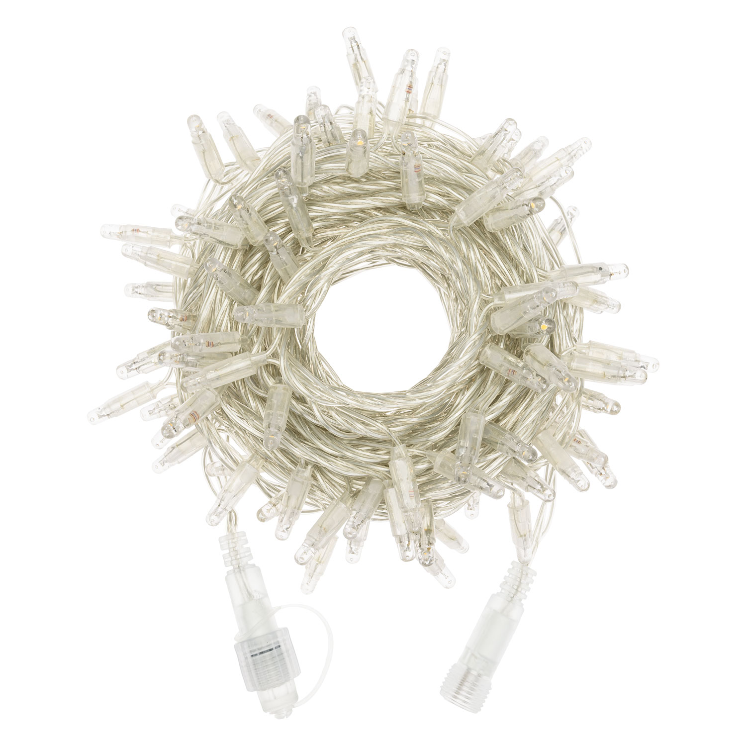 Guirlande 10 m, 96 maxiled blanc chaud, câble transparent, prolongeable 10 Guirlande 10 m, 96 maxiled blanc chaud, câble transparent, prolongeable 10