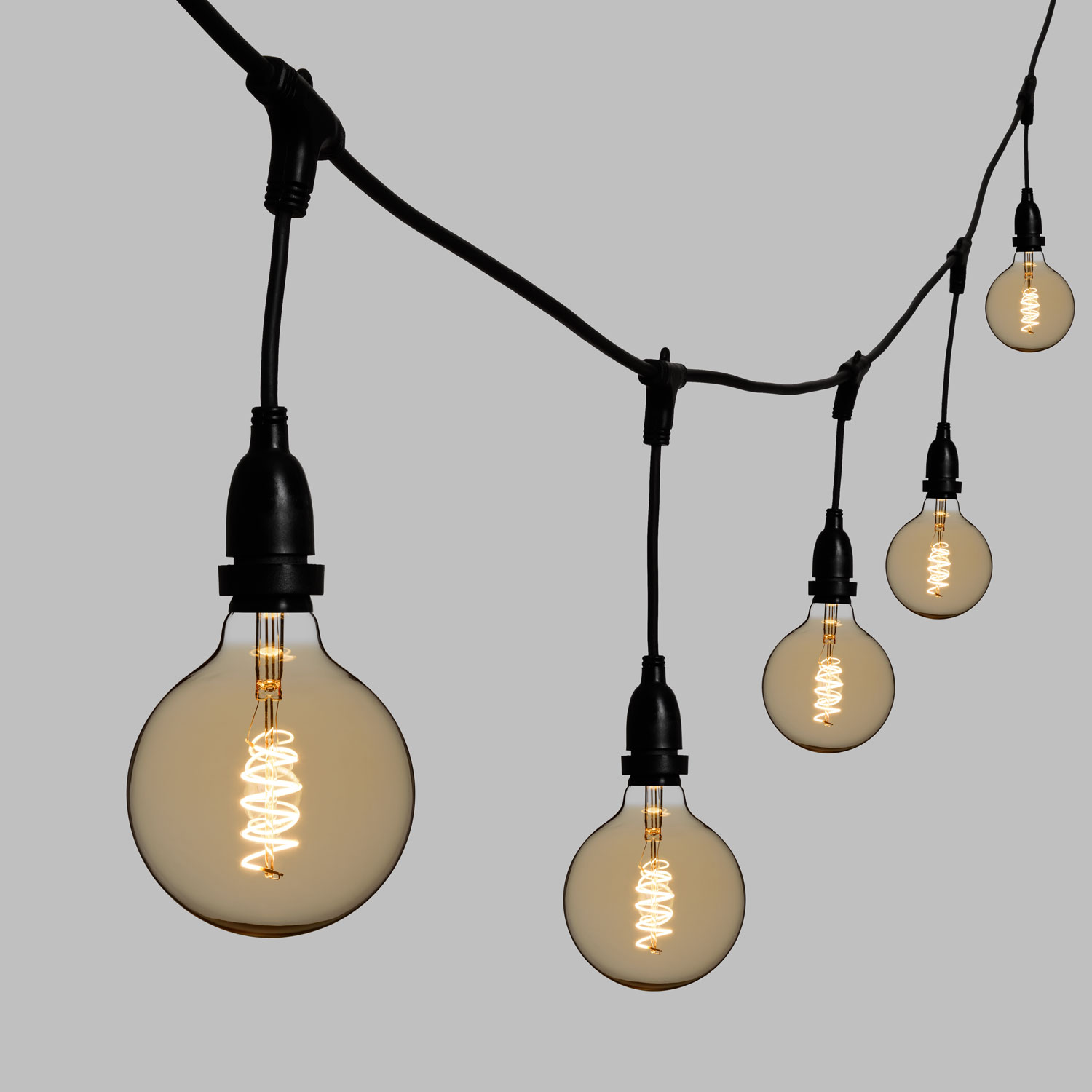 Guirnalda 5m con 8 bombillas led colgantes de 4W globo espiral Ø 125mm 3 Guirnalda 5m con 8 bombillas led colgantes de 4W globo espiral Ø 125mm 3