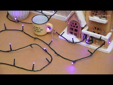 Lichterkette 25,7 m, 360 MiniLEDs lila, grünes Kabel 2 Lichterkette 25,7 m, 360 MiniLEDs lila, grünes Kabel 2