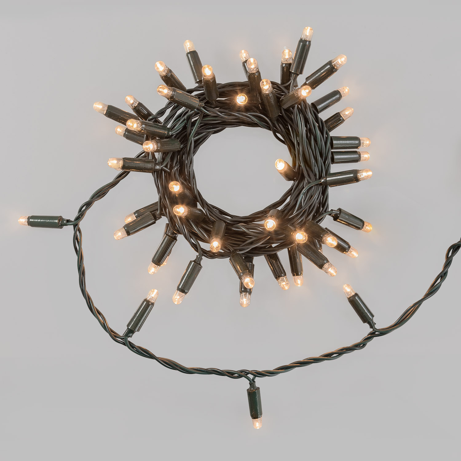 Guirlande Connect ProLine 36V, 5 m, 50 maxiled blanc chaud soft, câble vert, prolongeable