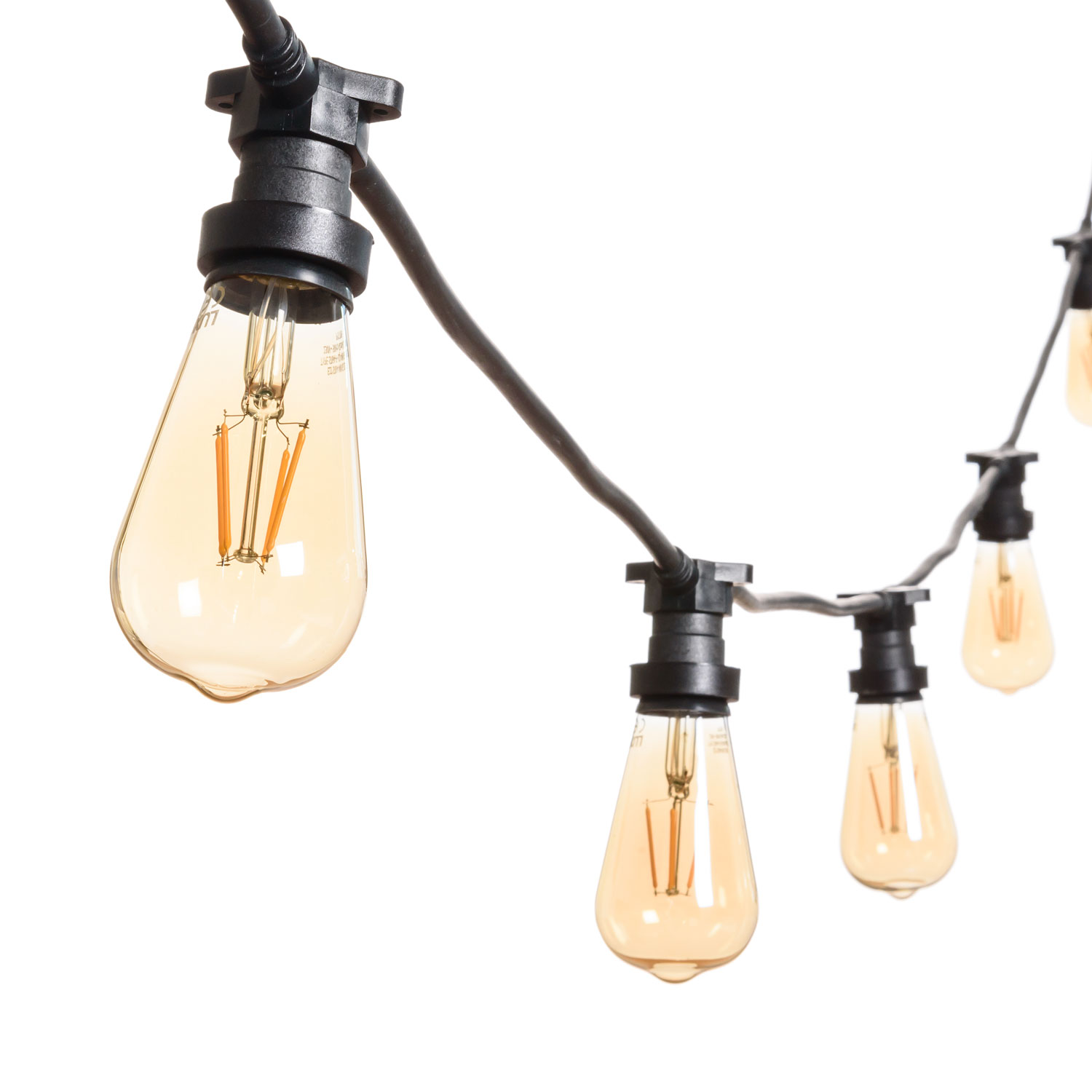 Guirnalda 5m con 5 bombillas led de 4W Edison Ø 64mm Guirnalda 5m con 5 bombillas led de 4W Edison Ø 64mm