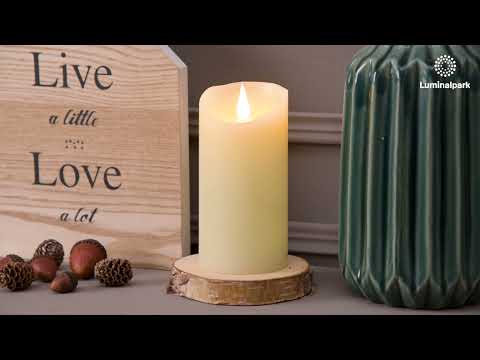 Bougie led en cire ivoire lisse, h. 15 cm 2 Bougie led en cire ivoire lisse, h. 15 cm 2