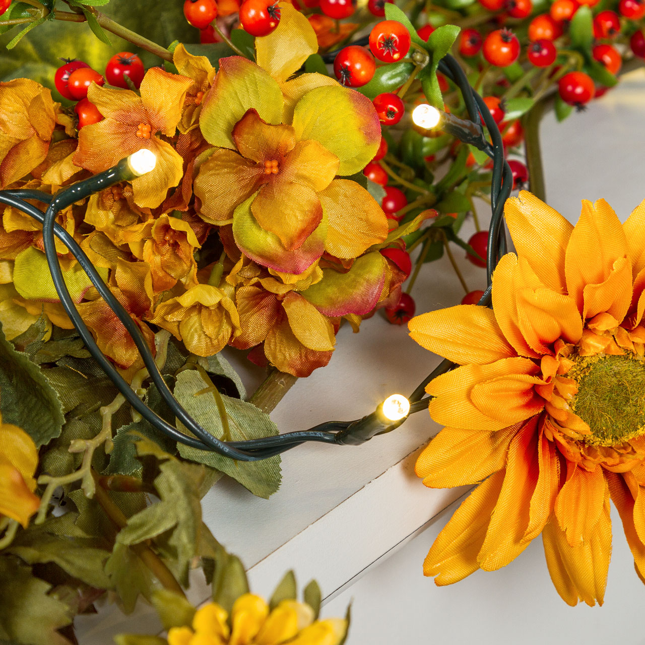 4m 40 Warm White LEDs String Lights, Green Cable 6 4m 40 Warm White LEDs String Lights, Green Cable 6