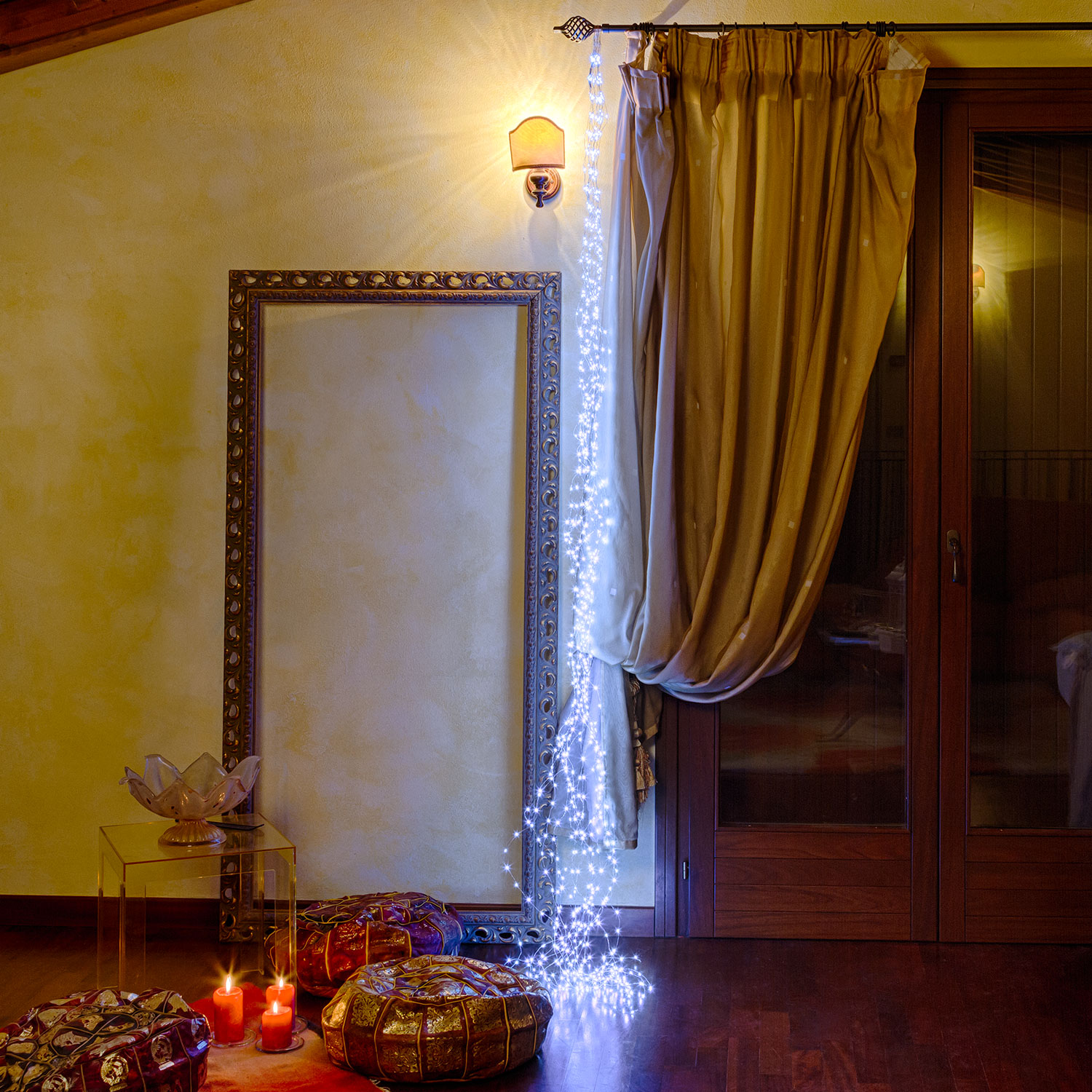 Cascada Led blanco con destellos 3m Cascada Led blanco con destellos 3m