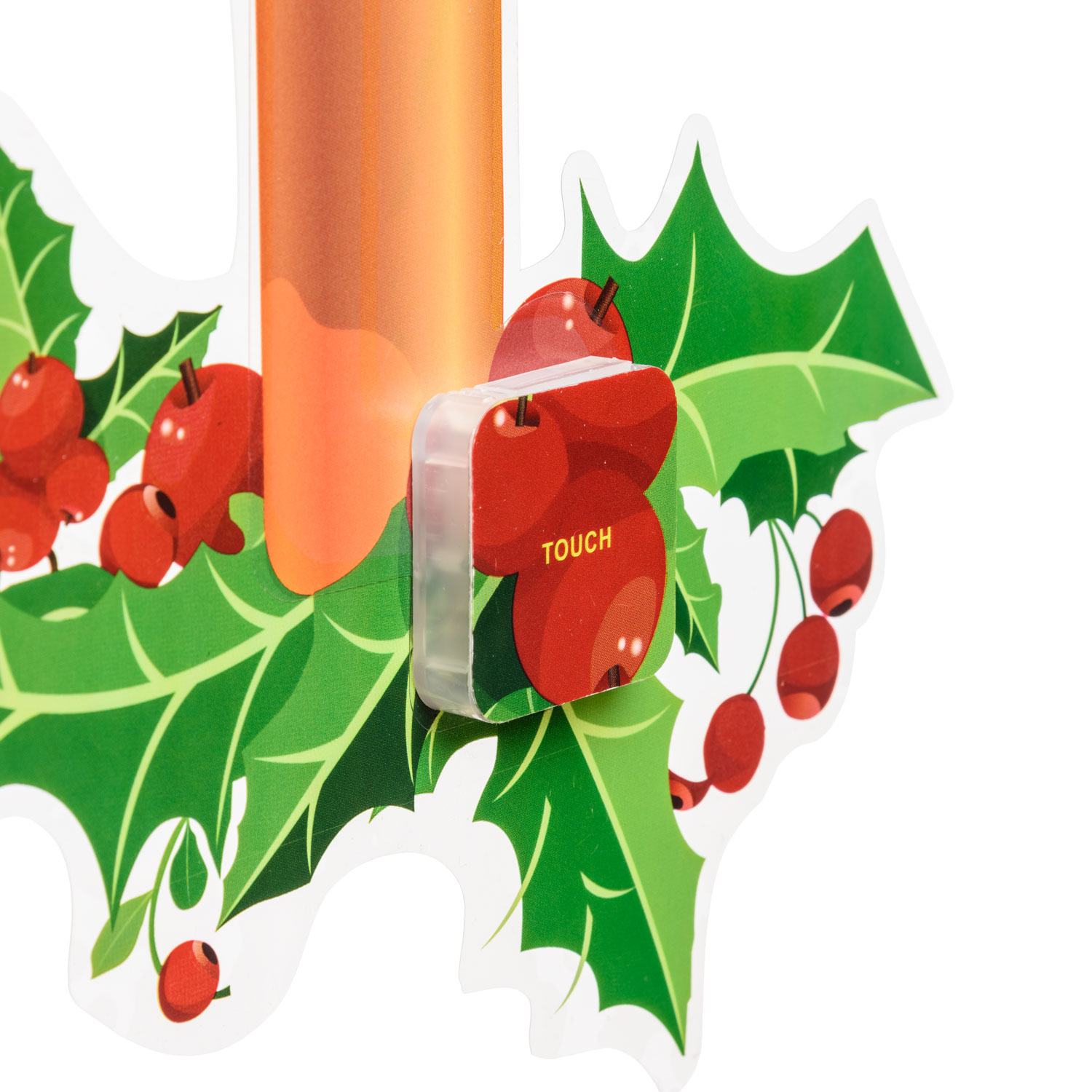 Autocollant vitre de Noël à pile, Bougie avec Houx avec timer, 25 cm 4 Autocollant vitre de Noël à pile, Bougie avec Houx avec timer, 25 cm 4