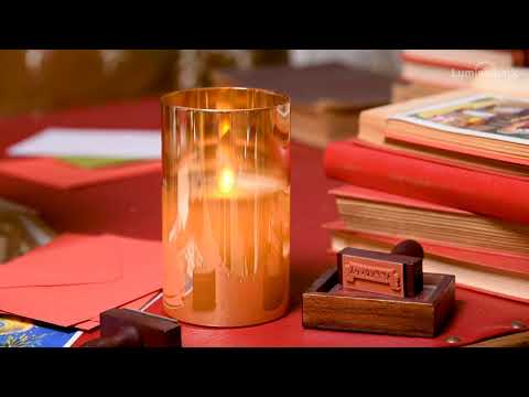 Candela in vetro ambrato 12,5 cm, led bianco caldo 2 Candela in vetro ambrato 12,5 cm, led bianco caldo 2