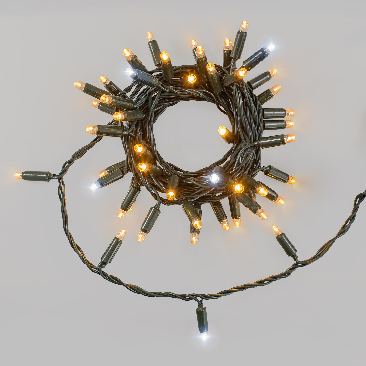 5 m Warm White Connect ProLine 36V Dual Color Flashing String Lights, 50 maxiLEDs, green cable