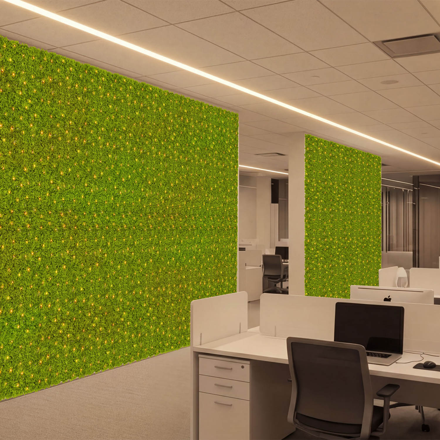 Panneau de Lichen artificiel vert acide Green Wall Light, 16 Maxiled Dual Color blanc chaud 3