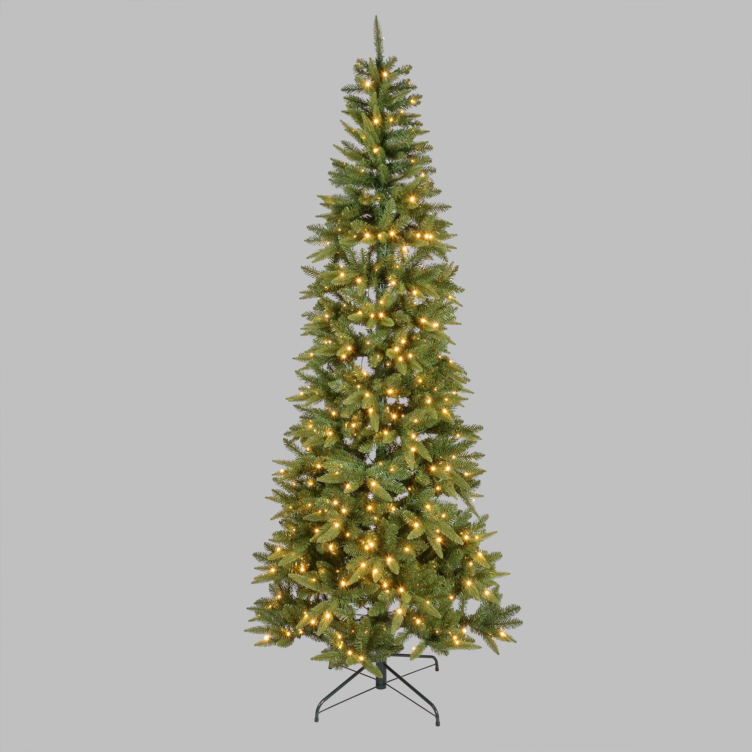 Albero Slim in finto pino 240 cm, 500 led integrati bianco caldo Albero Slim in finto pino 240 cm, 500 led integrati bianco caldo