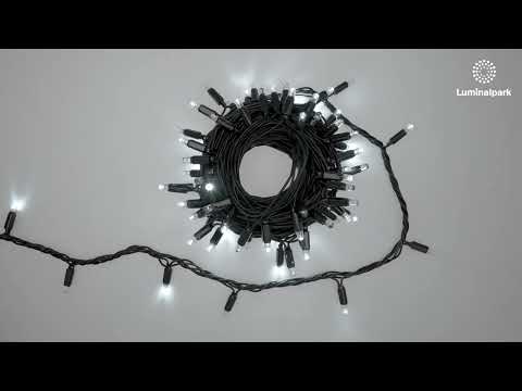 Catena 10 m, 96 maxiled bianco freddo, cavo nero, prolungabile 2 Catena 10 m, 96 maxiled bianco freddo, cavo nero, prolungabile 2