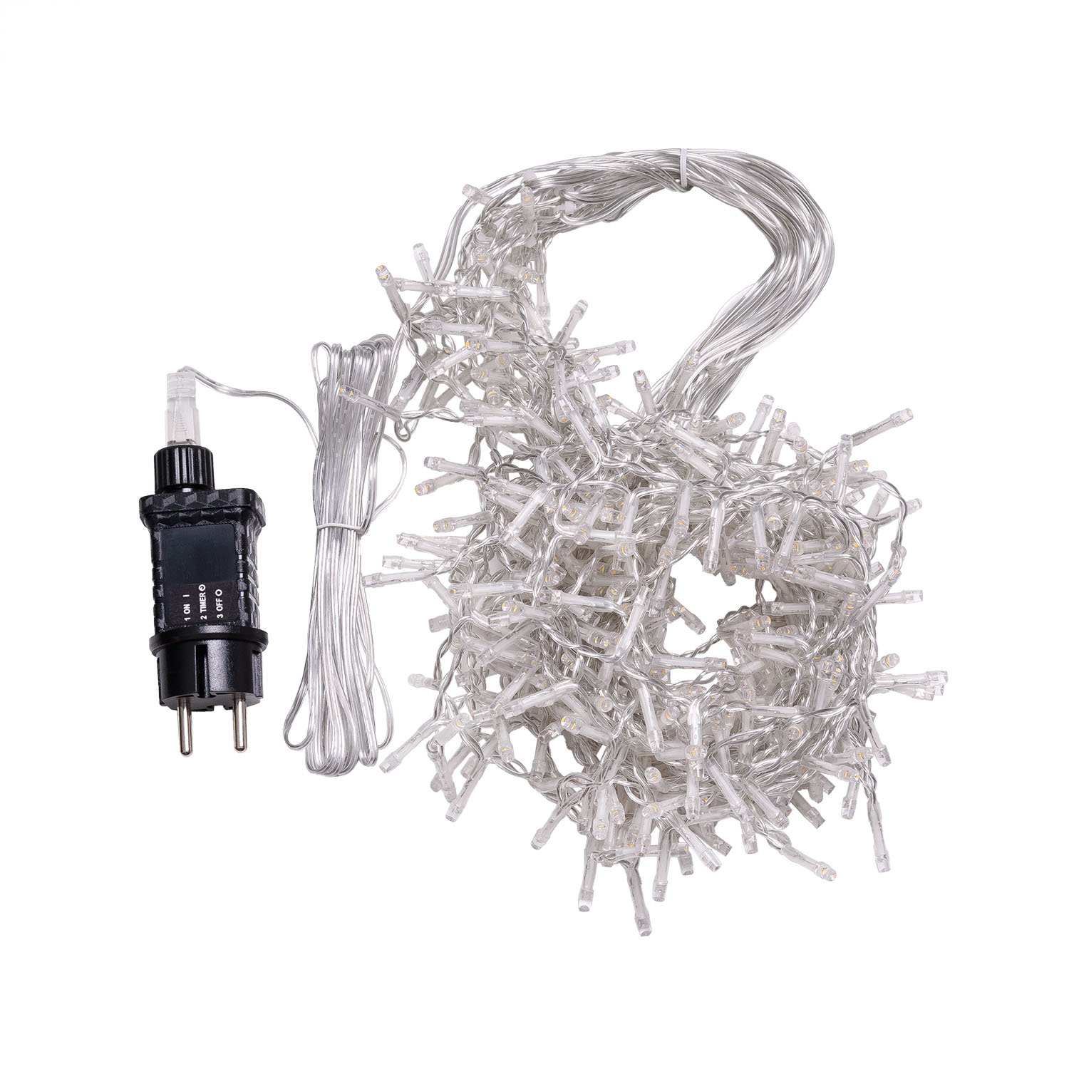 Stalattite 3,4 x h 0,8 m, 384 led bianco caldo, cavo trasparente 4