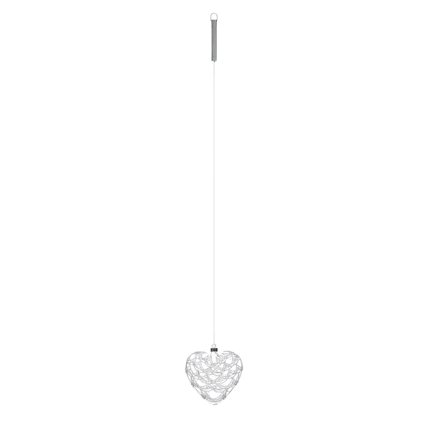 Corazón luminoso de vidrio decorado, micro led blanco cálido 5 Corazón luminoso de vidrio decorado, micro led blanco cálido 5