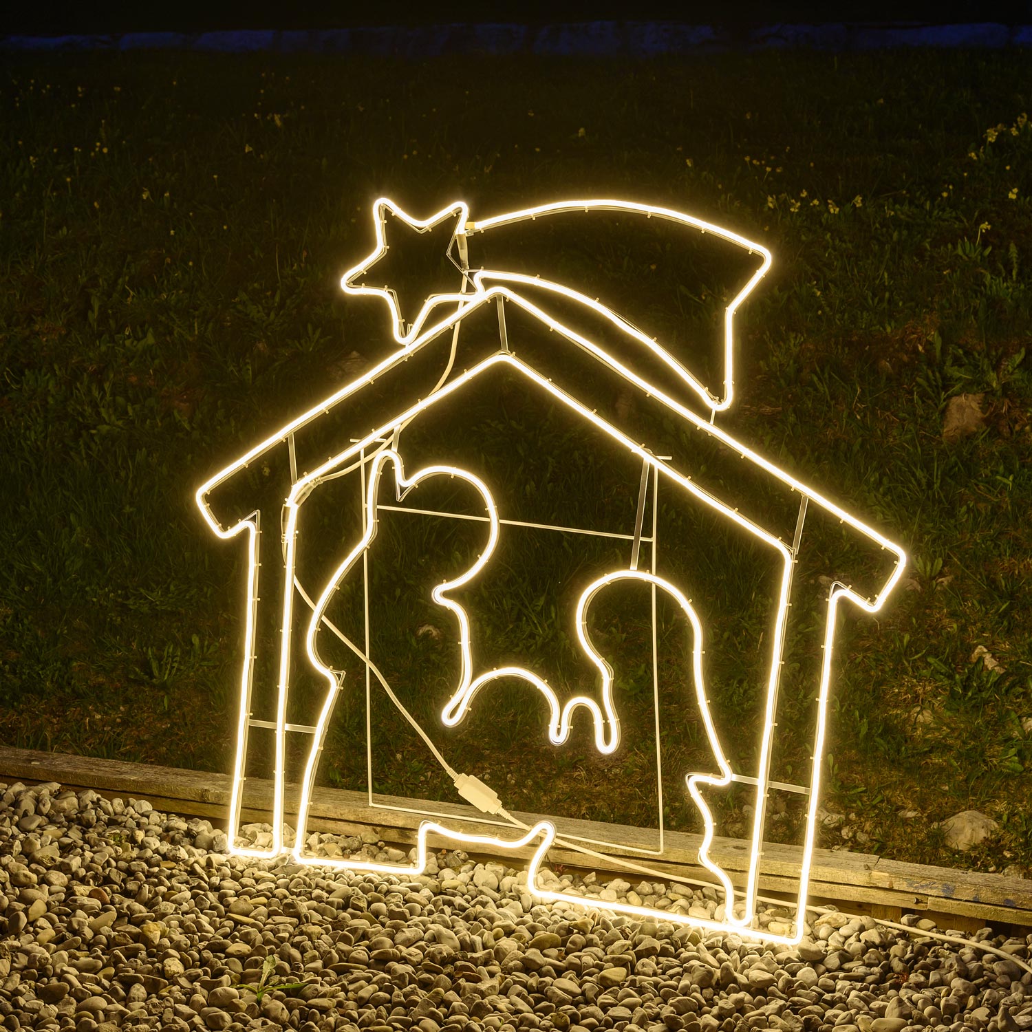 Portal de Belén luminoso led blanco cálido, efecto neón 6 Portal de Belén luminoso led blanco cálido, efecto neón 6