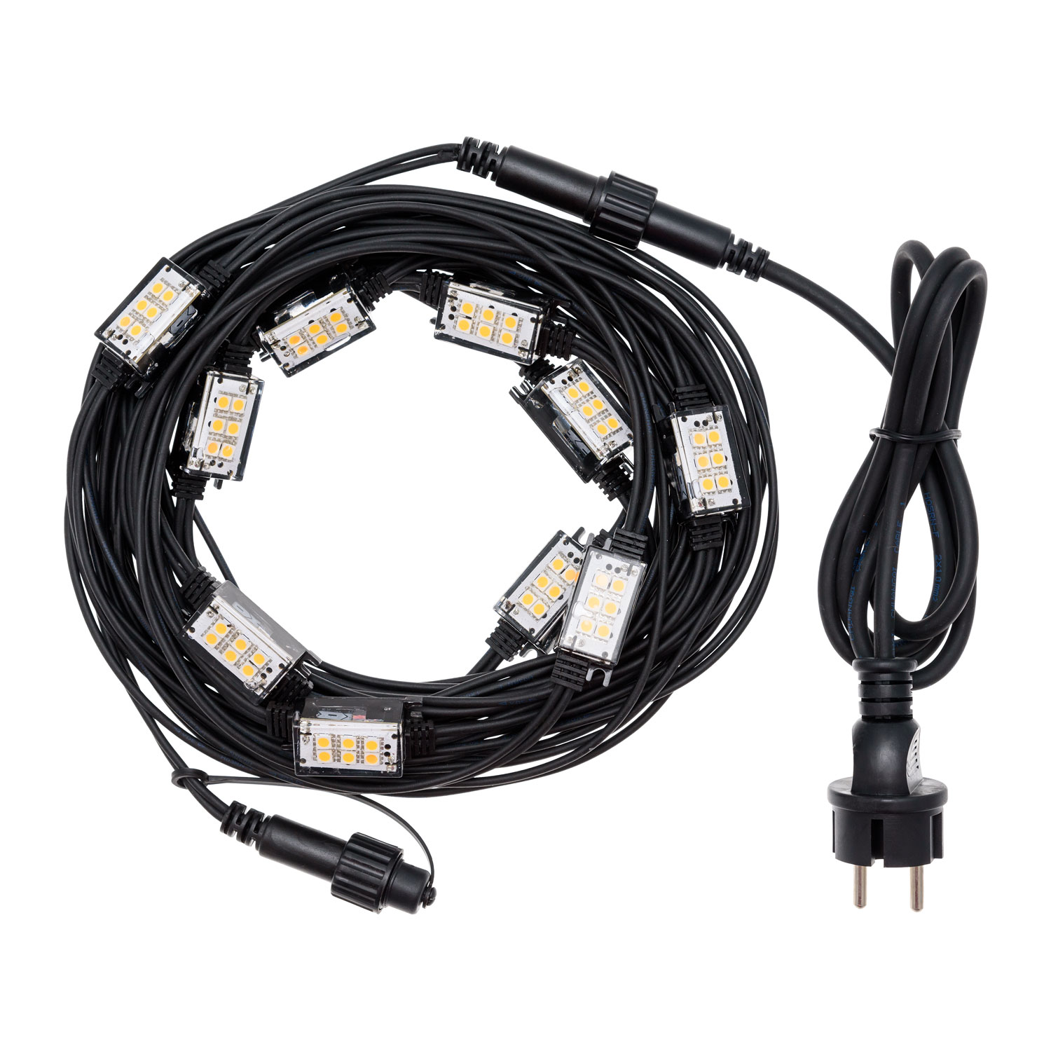 Catena 10 m, 10 stroboLed multicolor, cavo nero, prolungabile 3 Catena 10 m, 10 stroboLed multicolor, cavo nero, prolungabile 3