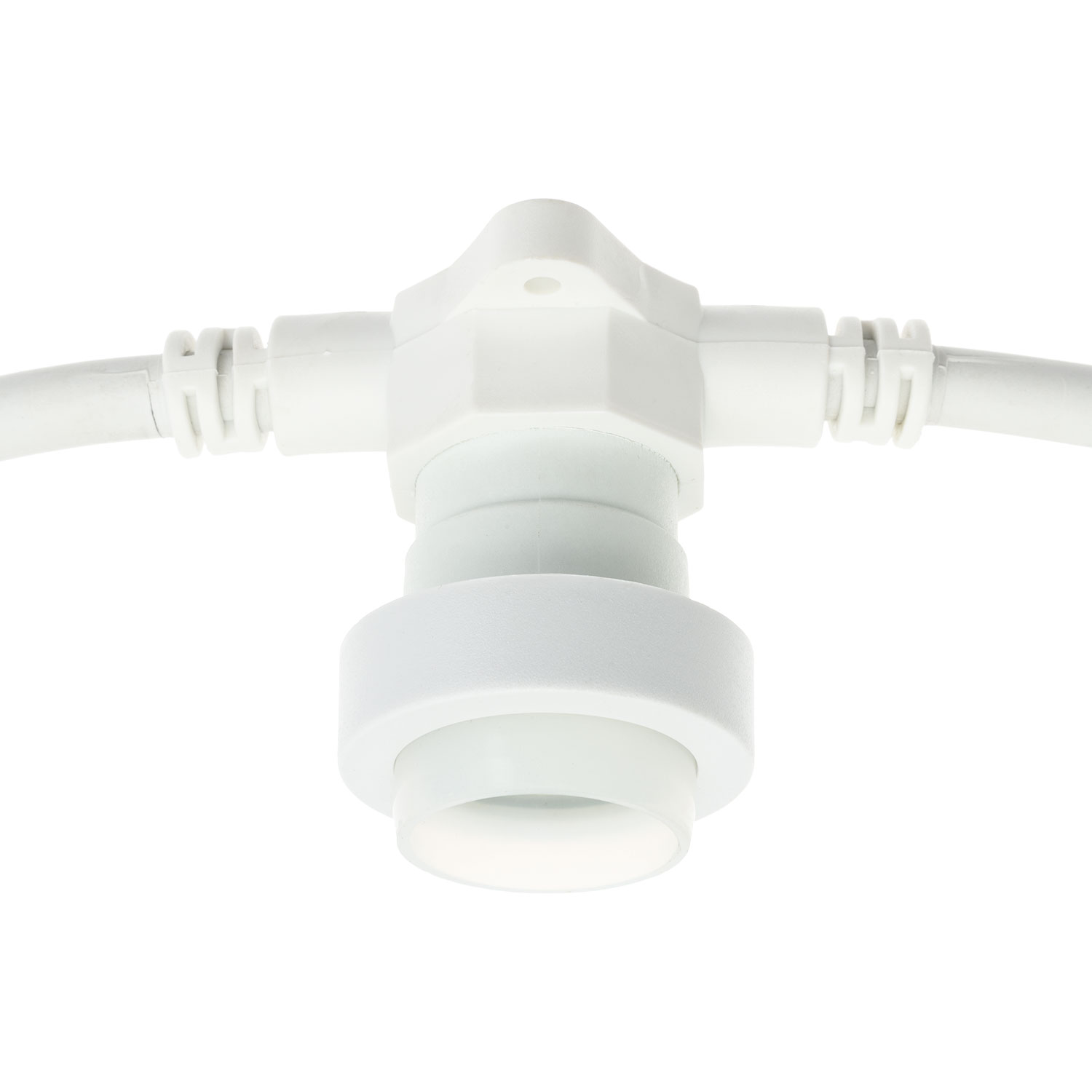 Lichterkette 5 m, 16 E27-Fassungen, weißes Kabel, erweiterbar 4 Lichterkette 5 m, 16 E27-Fassungen, weißes Kabel, erweiterbar 4
