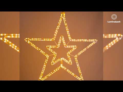 Estrella de manguera luminosa, 100 x h 105 cm, 374 led blanco cálido y blanco frío 2