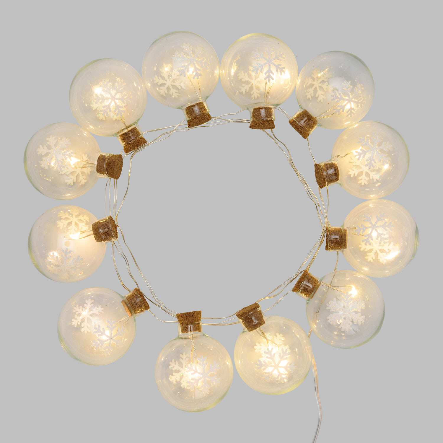 Deko-Lichterkette 12 Kugeln mit LED-Eiskristallen Ø 40 mm, MicroLEDs warmweiß 5 Deko-Lichterkette 12 Kugeln mit LED-Eiskristallen Ø 40 mm, MicroLEDs warmweiß 5