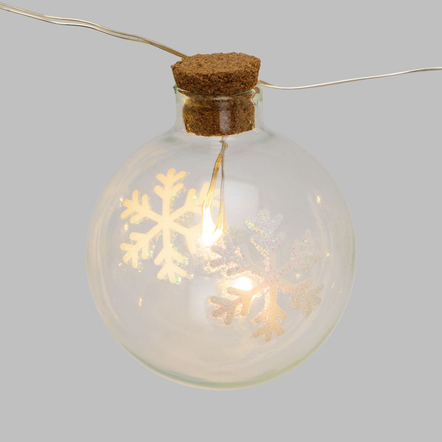 Deko-Lichterkette 12 Kugeln mit LED-Eiskristallen Ø 40 mm, MicroLEDs warmweiß 6 Deko-Lichterkette 12 Kugeln mit LED-Eiskristallen Ø 40 mm, MicroLEDs warmweiß 6