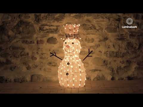 Pupazzo di Neve 3D Light Cream & Brown, h 70 cm, 160 Dual LED bianco extra caldo e bianco freddo 2