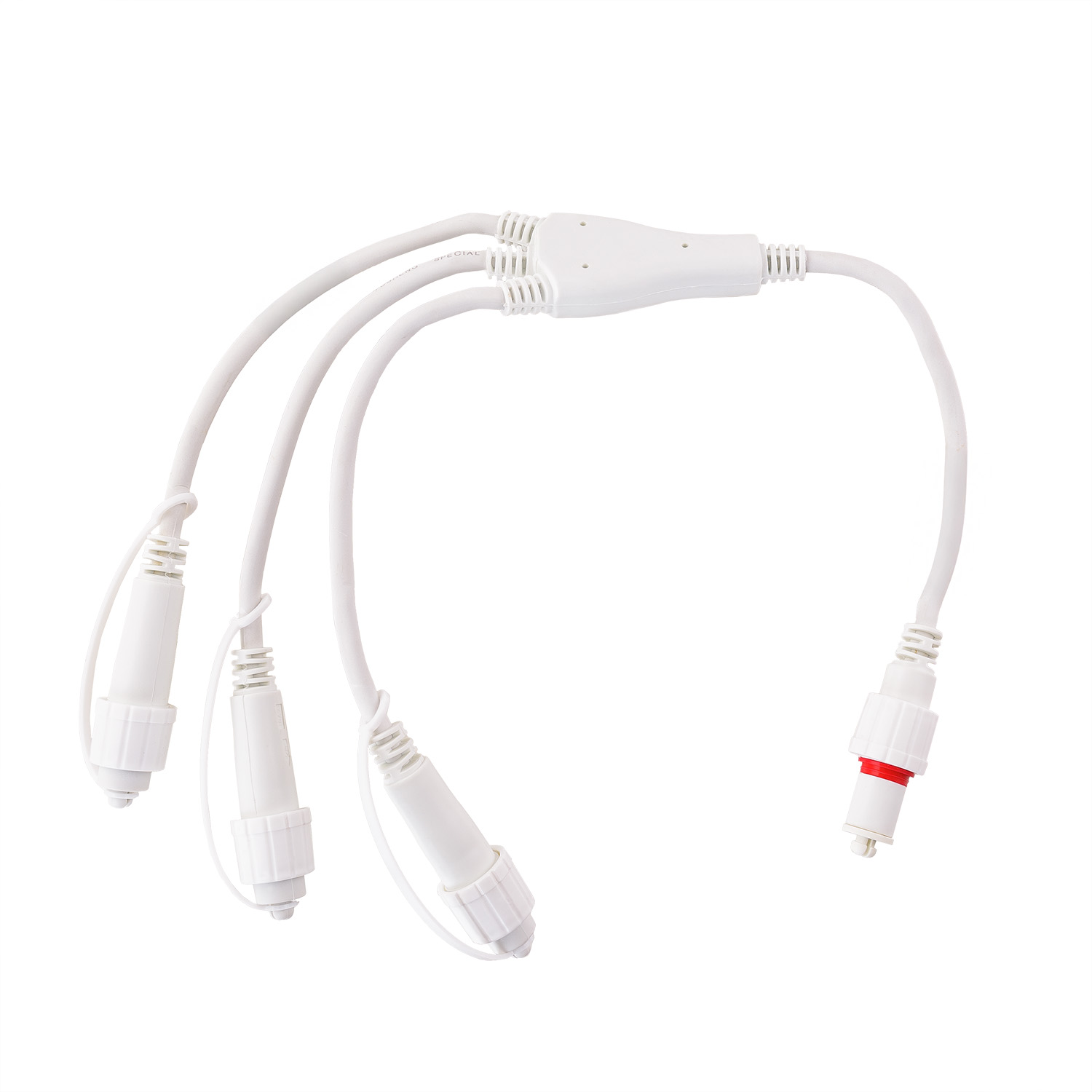 Connect ProLine 3P multi-connector with ground cable, 3 outputs, white rubber cable