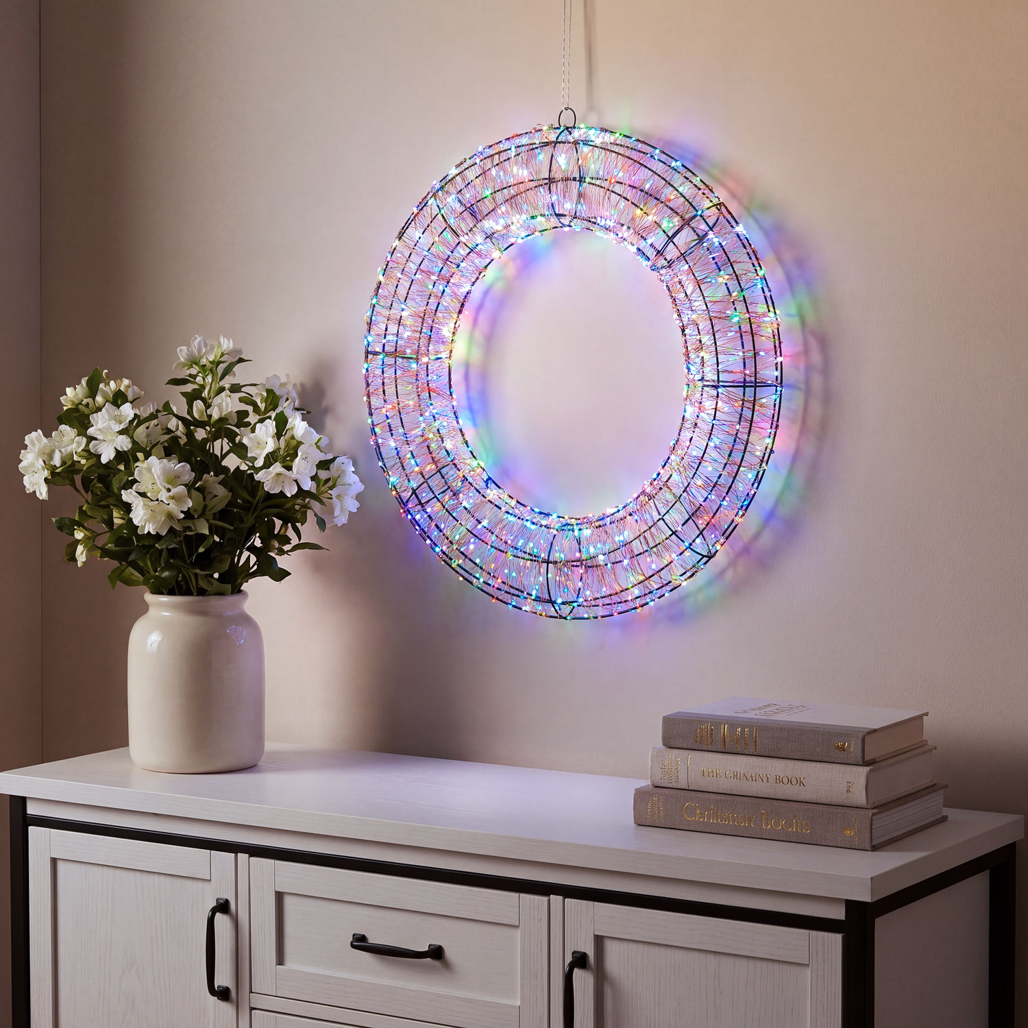Couronne 3D Marron Ø 55 cm, 3000 Micro led RGB Couleurs Changeantes, intérieur 1