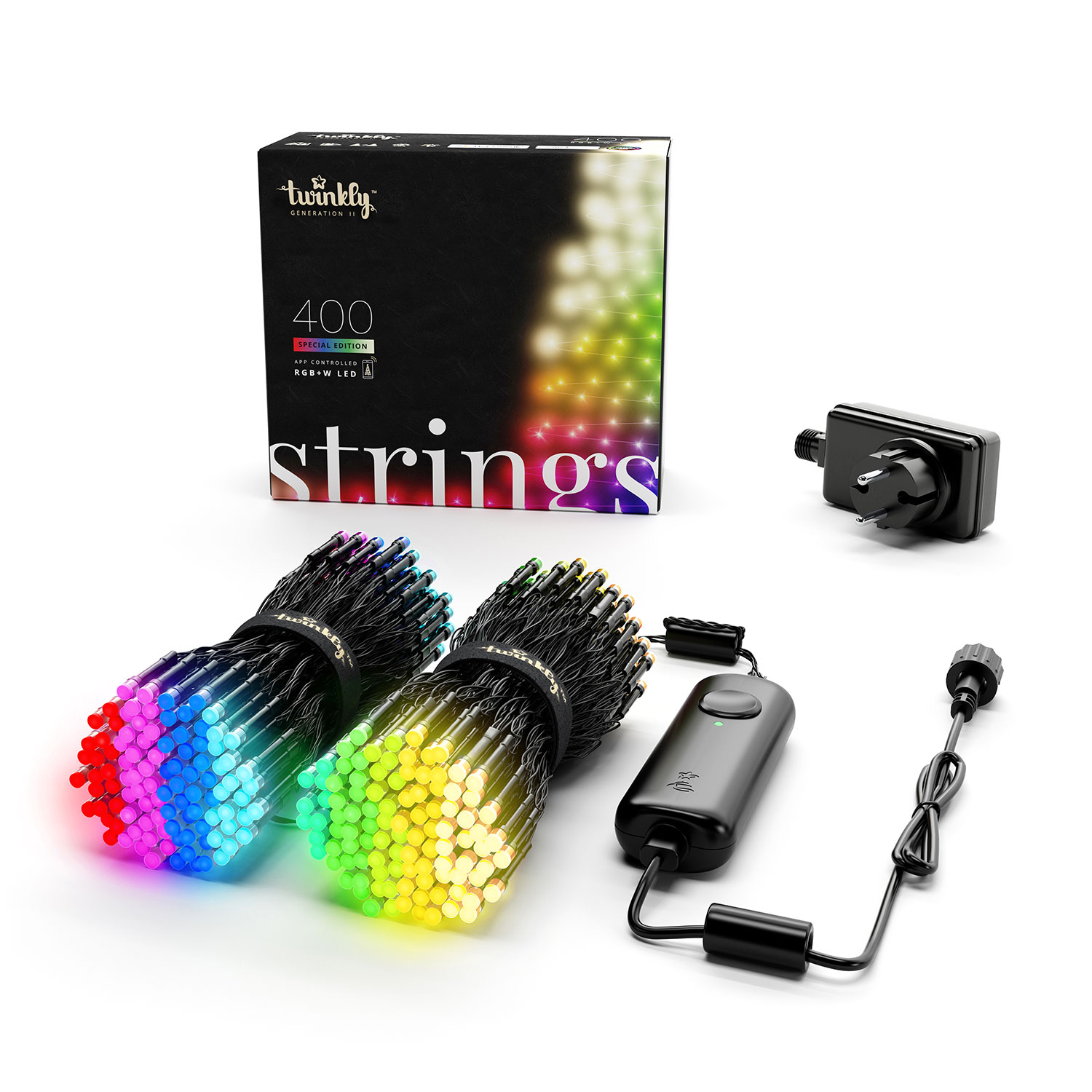 Guirnalda Twinkly Special Edition RGB y Blanco cálido de 32 m, 400 led, cable negro 1 Guirnalda Twinkly Special Edition RGB y Blanco cálido de 32 m, 400 led, cable negro 1