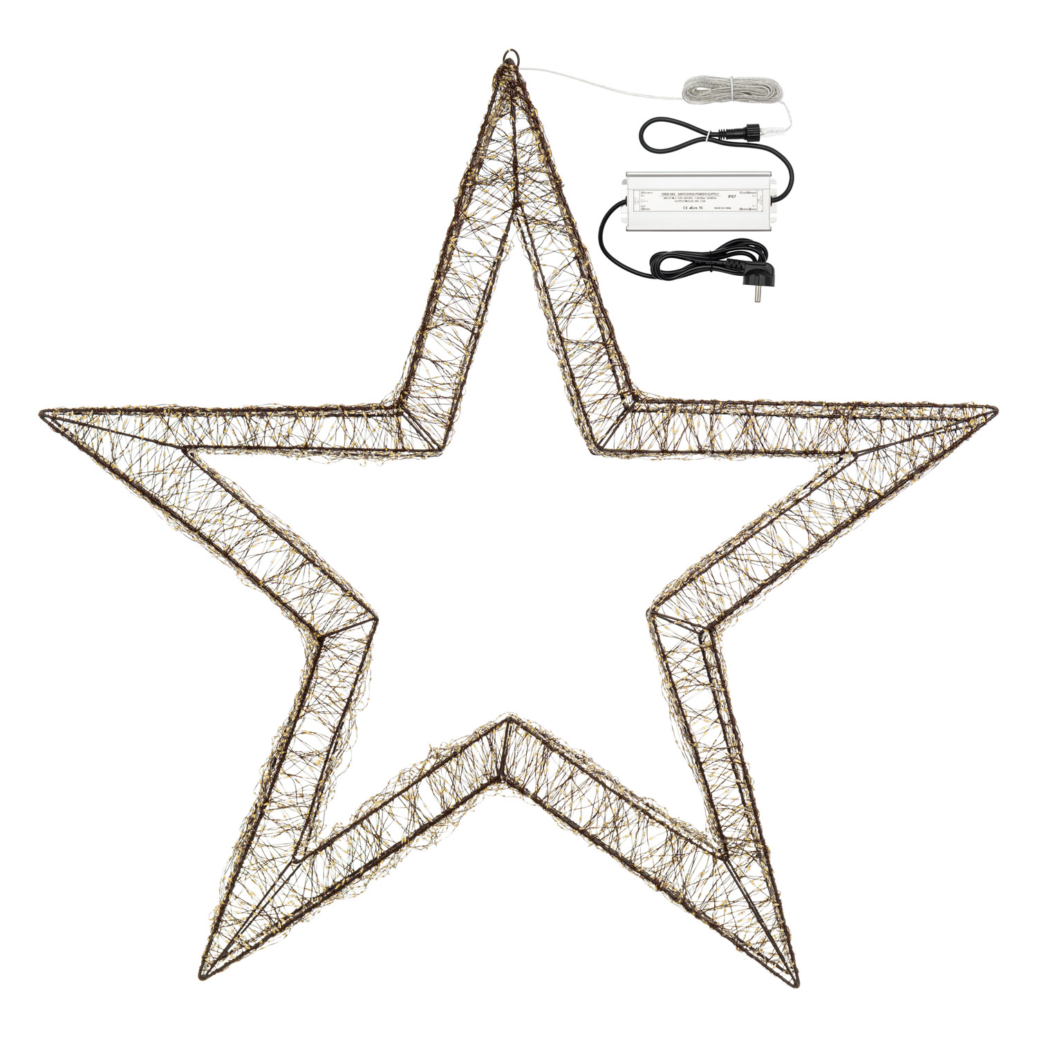 Estrella 3D, Ø 110 cm, 7000 micro led blanco cálido y blanco frío, uso en interiores 3 Estrella 3D, Ø 110 cm, 7000 micro led blanco cálido y blanco frío, uso en interiores 3