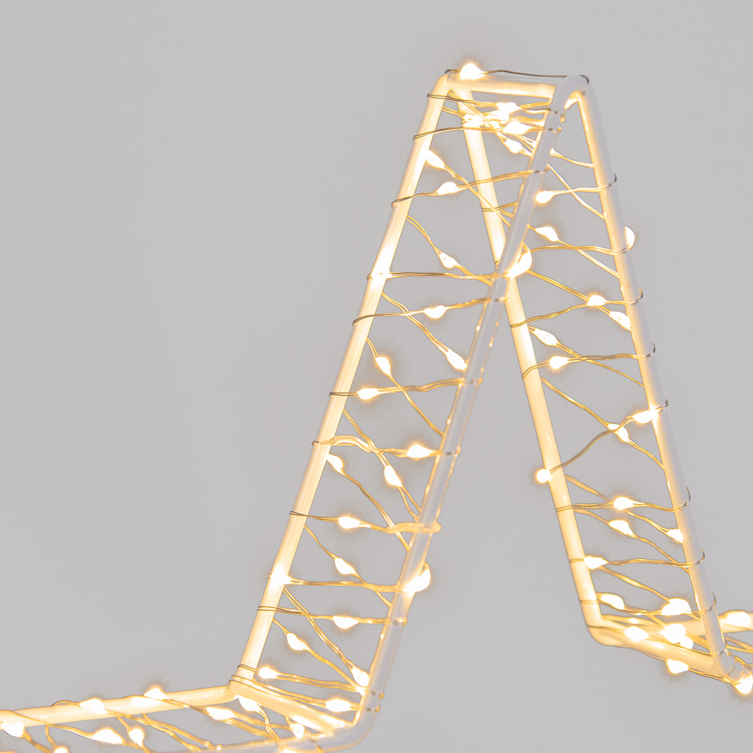 Stella Bianca 3D Edge, Ø 30 cm, 220 MicroLED bianco caldo, cavo metal argento 7
