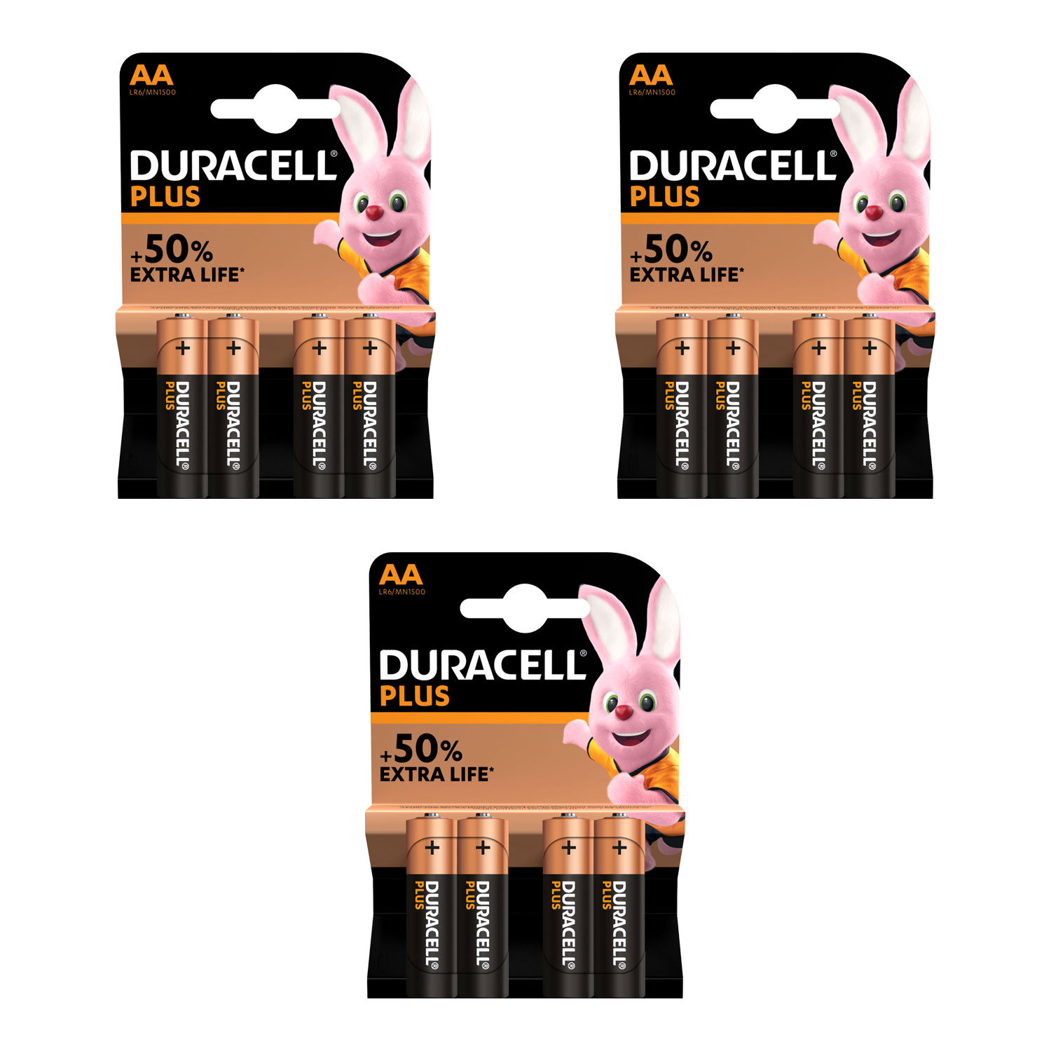 12 Batterien AA Duracell Plus  12 Batterien AA Duracell Plus