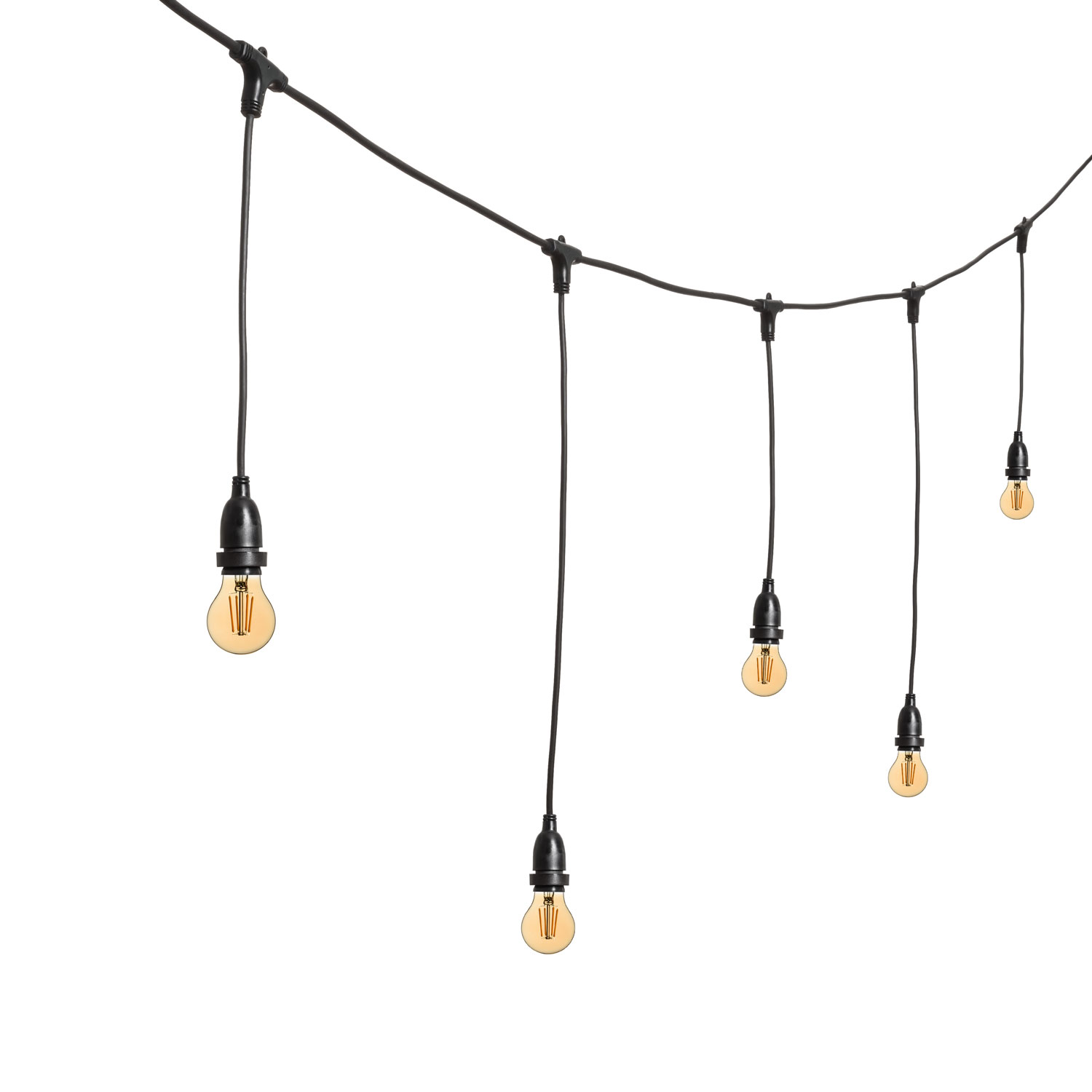 Guirnalda 5 m, 8 bombillas led colgantes estándar Ø 60 mm 4 vatios, regulables, h. 70 cm, prolongable Guirnalda 5 m, 8 bombillas led colgantes estándar Ø 60 mm 4 vatios, regulables, h. 70 cm, prolongable
