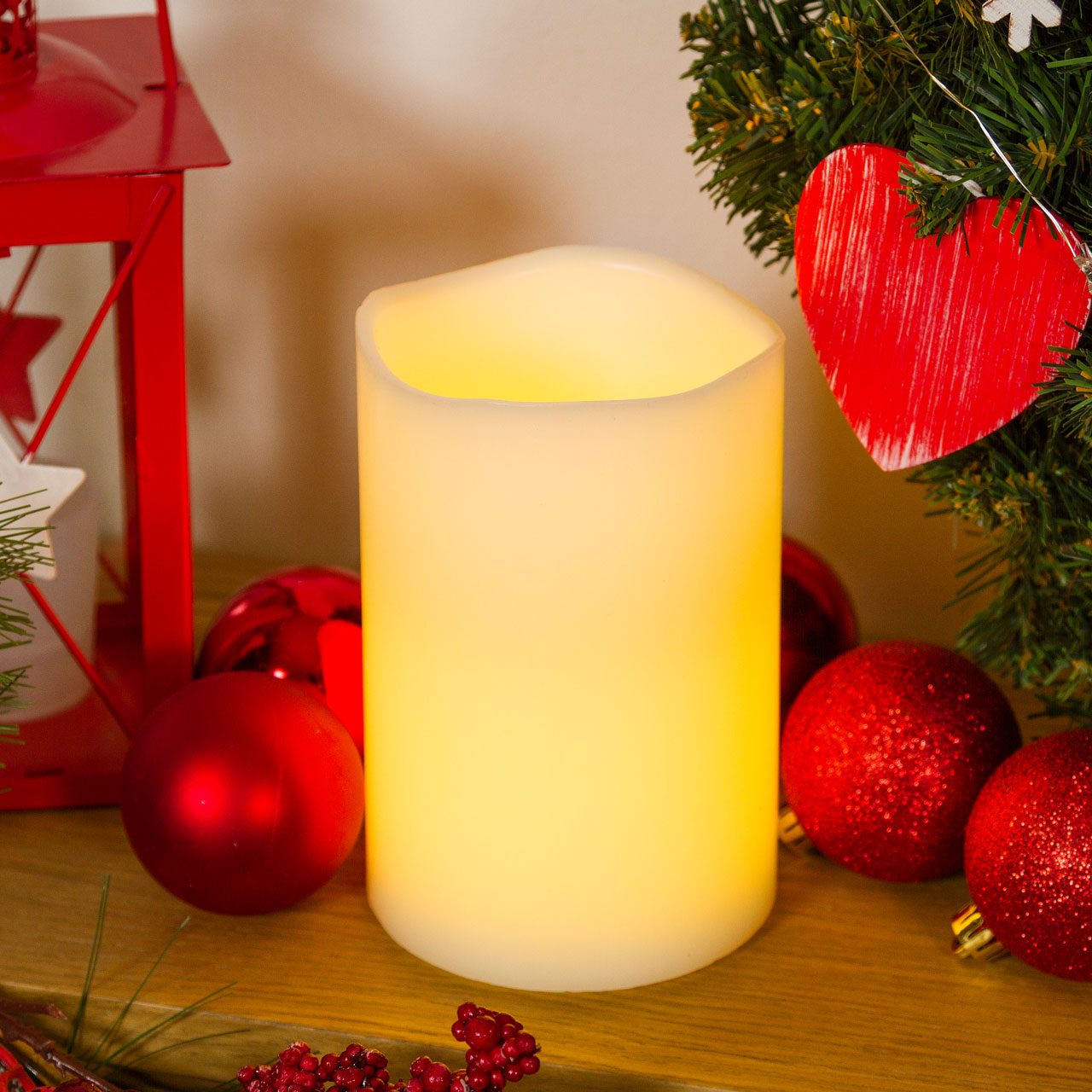 Candela avorio h 15 cm, led bianco caldo 8 Candela avorio h 15 cm, led bianco caldo 8