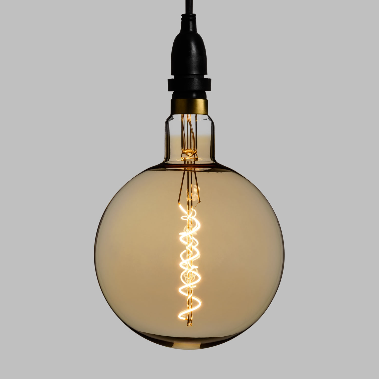 Bombilla de 4W maxi globo espiral Ø 200 mm colgante, 2 metros de cable negro 3 Bombilla de 4W maxi globo espiral Ø 200 mm colgante, 2 metros de cable negro 3