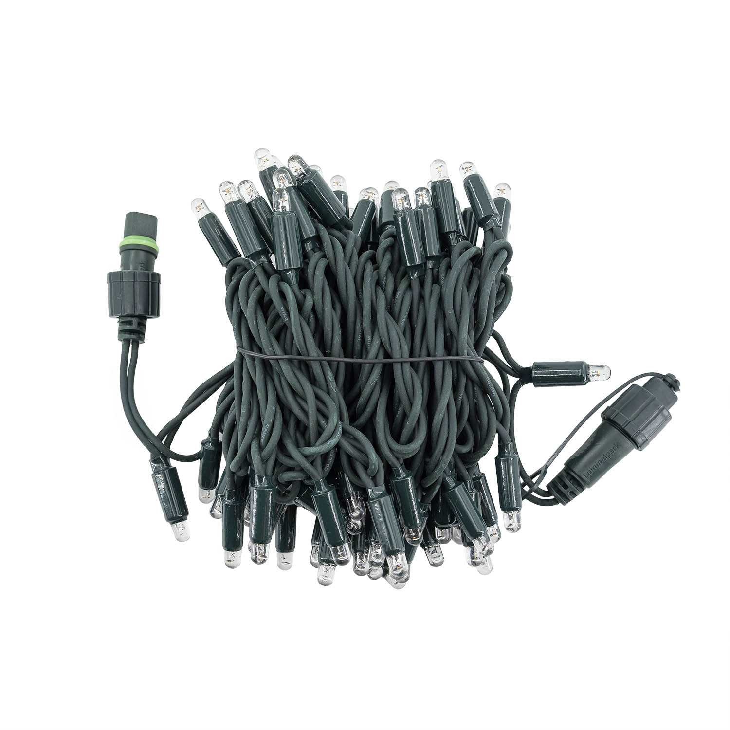 Catena Connect ProLine 36V, 8 m, 80 maxiled bianco caldo, cavo verde, prolungabile 5