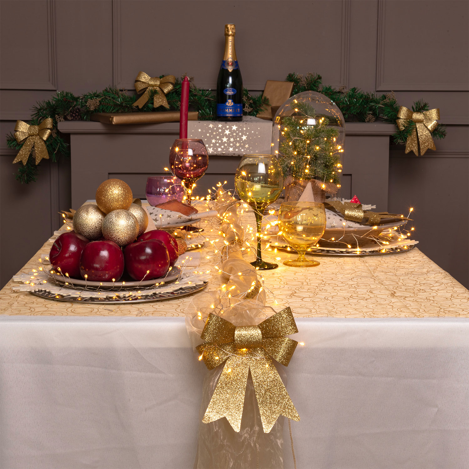 Guirnalda Mini Festón de Luces a pilas 3 m, 150 microled blanco cálido, cable metal plata 5 Guirnalda Mini Festón de Luces a pilas 3 m, 150 microled blanco cálido, cable metal plata 5