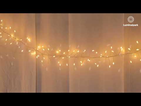 Festón de Luces plata 20 m, 1600 microled blanco cálido 2