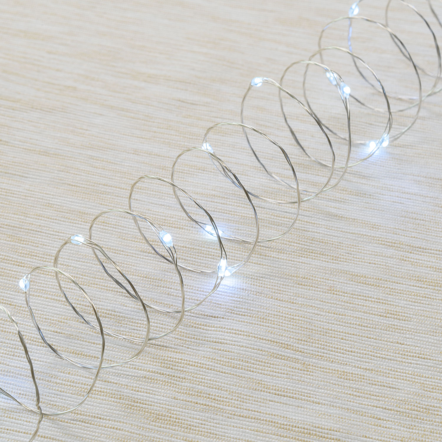 20m Battery String Lights, 200 White MicroLEDs, Silver Metal Wire 1 20m Battery String Lights, 200 White MicroLEDs, Silver Metal Wire 1