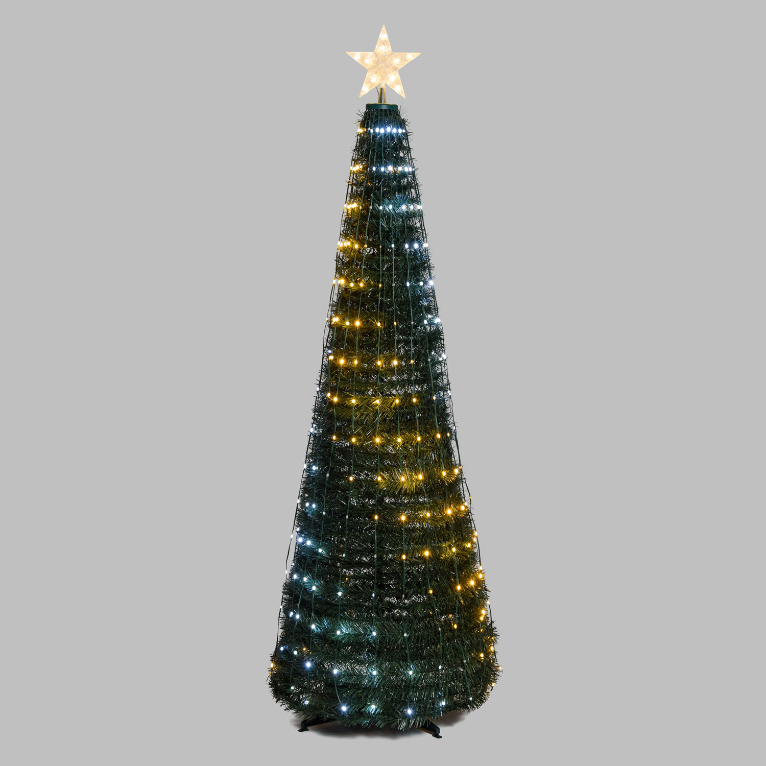 Arbre conique repliable h. 180 cm, Gouttes de lumière Blanc Chaud et Blanc Froid 5 Arbre conique repliable h. 180 cm, Gouttes de lumière Blanc Chaud et Blanc Froid 5