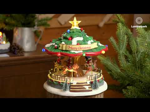 Christmas Village, Moving Christmas Carousel, h 26cm, with Christmas Music 2 Christmas Village, Moving Christmas Carousel, h 26cm, with Christmas Music 2