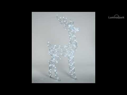 Renne tête tournante acrylique transparent, h 160 cm, led blanc froid 2 Renne tête tournante acrylique transparent, h 160 cm, led blanc froid 2