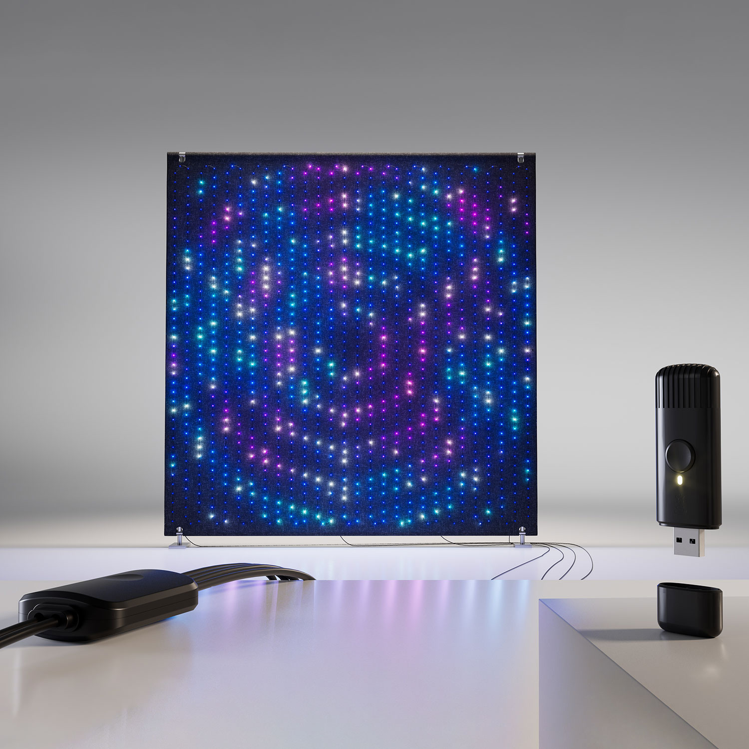 Toile de fond lumineux LED RGB Twinkly Lightwall, 2,5 x h. 2,7 m 3 Toile de fond lumineux LED RGB Twinkly Lightwall, 2,5 x h. 2,7 m 3