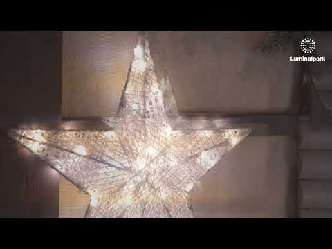Étoile Blanche 3D Ø 35 cm, aux deux couleurs LED blanc chaud et froid 2