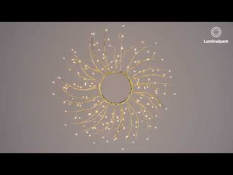 Champagnerfarbener Kranz TIGLIO Ø 45 cm, 160 Micro-LEDs in Warmweiß und Kaltweiß, für den Innenbereich geeignet 2