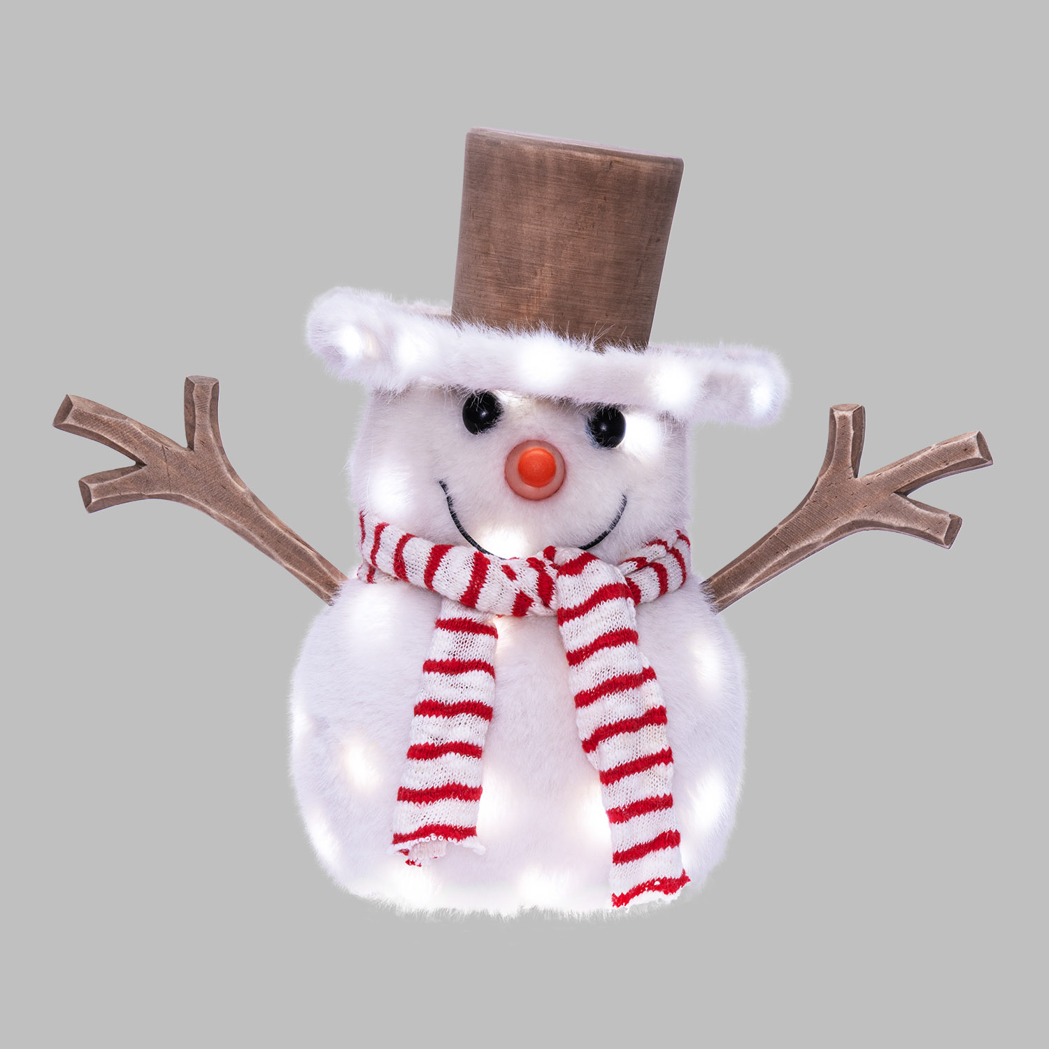 SnowPazzo luminoso 3D in legno, h 30 cm, Dual Color MicroLED bianco caldo e bianco freddo, uso interno 5