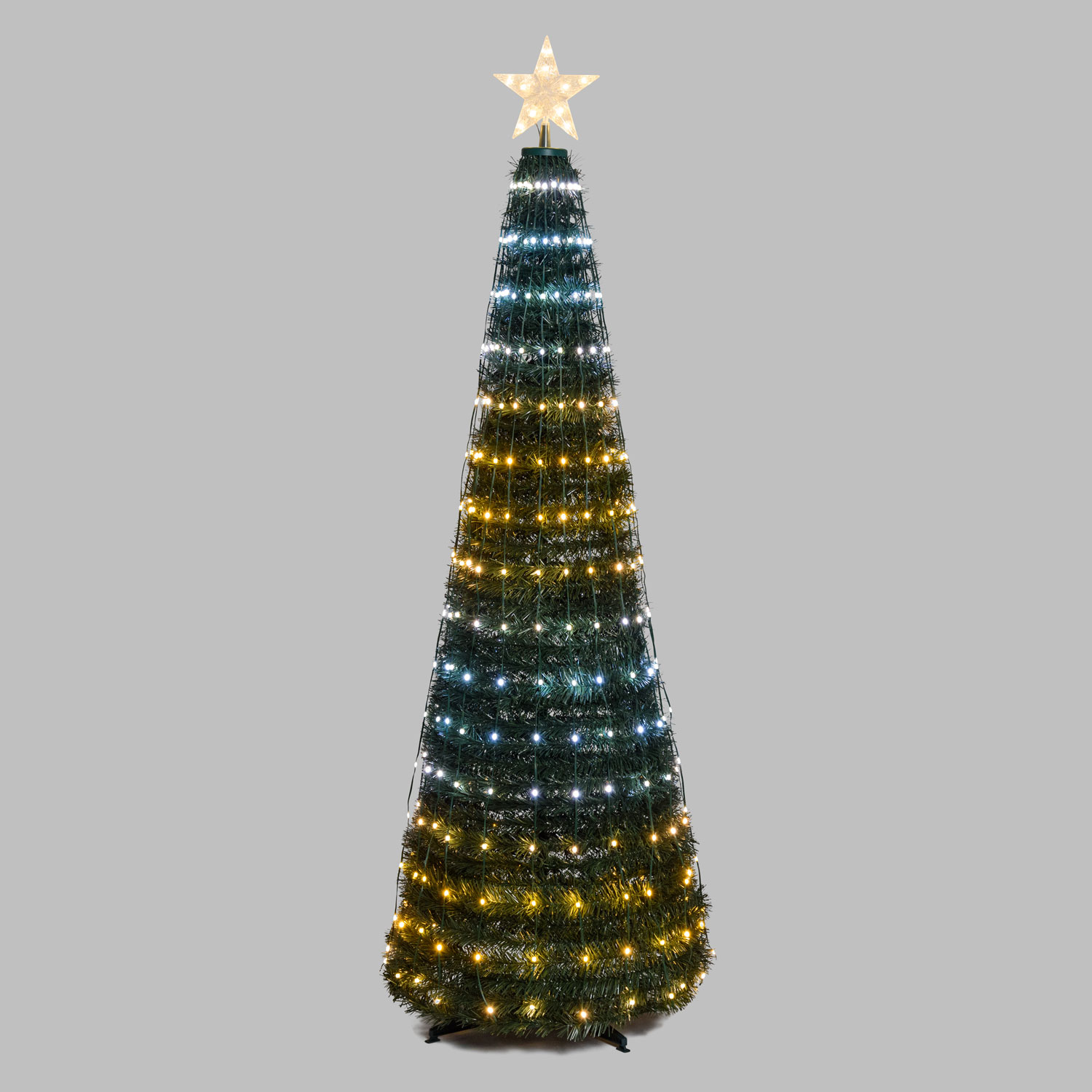 h. 180 cm, 304 White and Warm White Pixel LEDs, Green Cone Christmas Tree h. 180 cm, 304 White and Warm White Pixel LEDs, Green Cone Christmas Tree