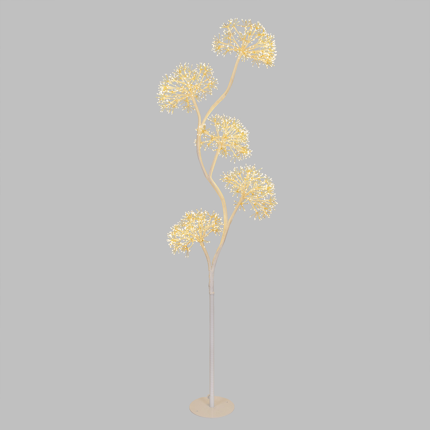 Albero Ramo 5 sfere RICCO bianco, h 1,7 m, 1800 microled bianco caldo, uso interno Albero Ramo 5 sfere RICCO bianco, h 1,7 m, 1800 microled bianco caldo, uso interno