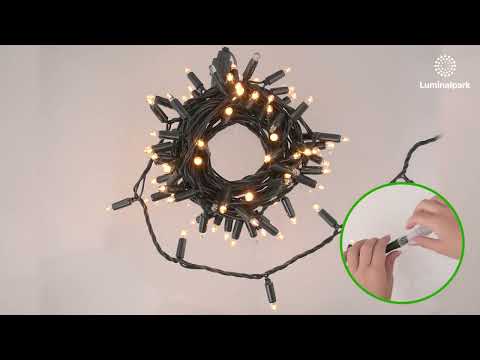 Lichterkette Connect ProLine 36V, 5 m, 50 Maxiled warmweiß, grünen Kabel, erweiterbar 2