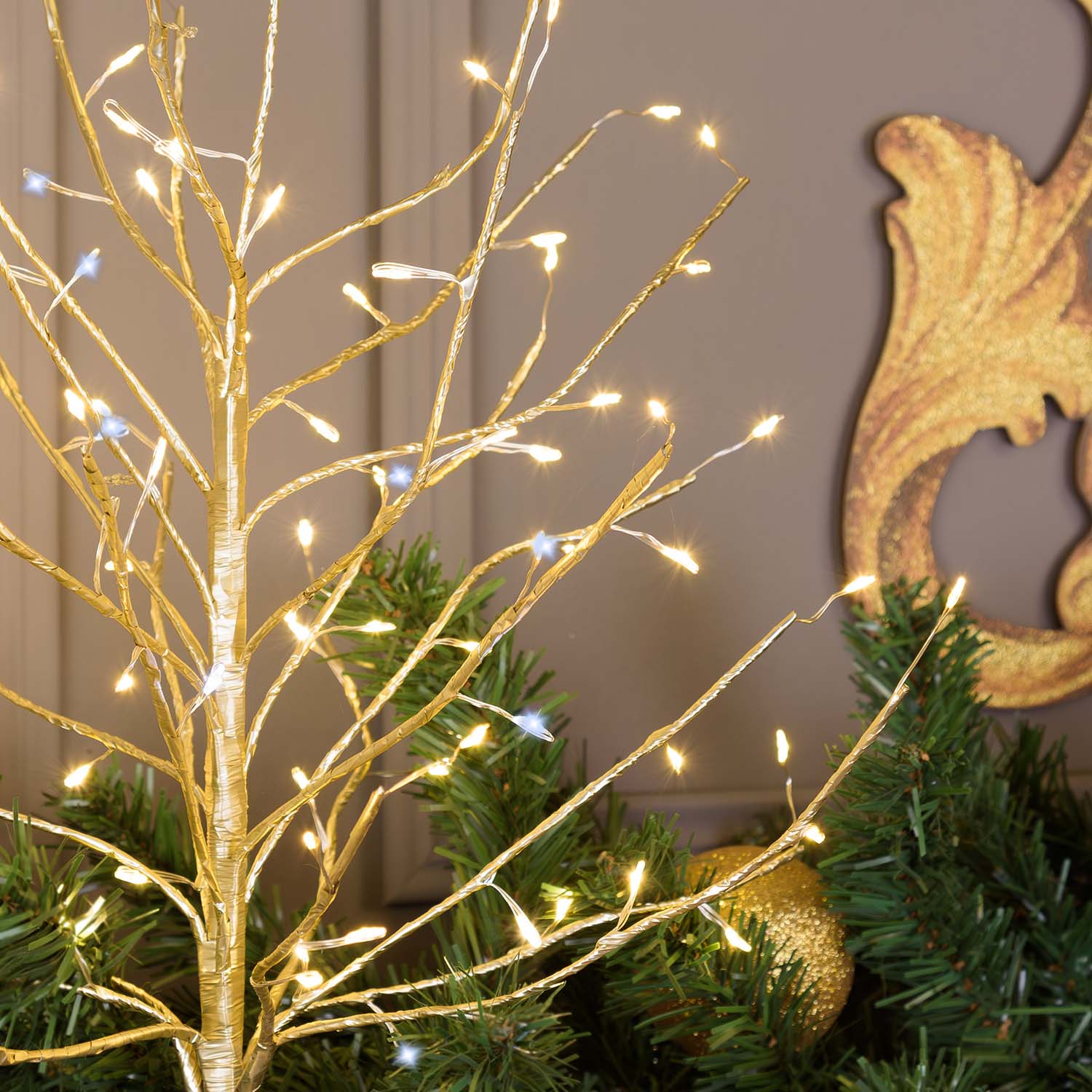 Arbre Branche de Tilleul Champagne h 0,45 m, 108 microled blanc chaud, intérieur 3 Arbre Branche de Tilleul Champagne h 0,45 m, 108 microled blanc chaud, intérieur 3