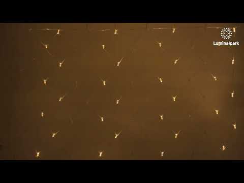 Rete 2 x h 1 m, 64 maxiled bianco caldo, cavo trasparente, prolungabile 2 Rete 2 x h 1 m, 64 maxiled bianco caldo, cavo trasparente, prolungabile 2