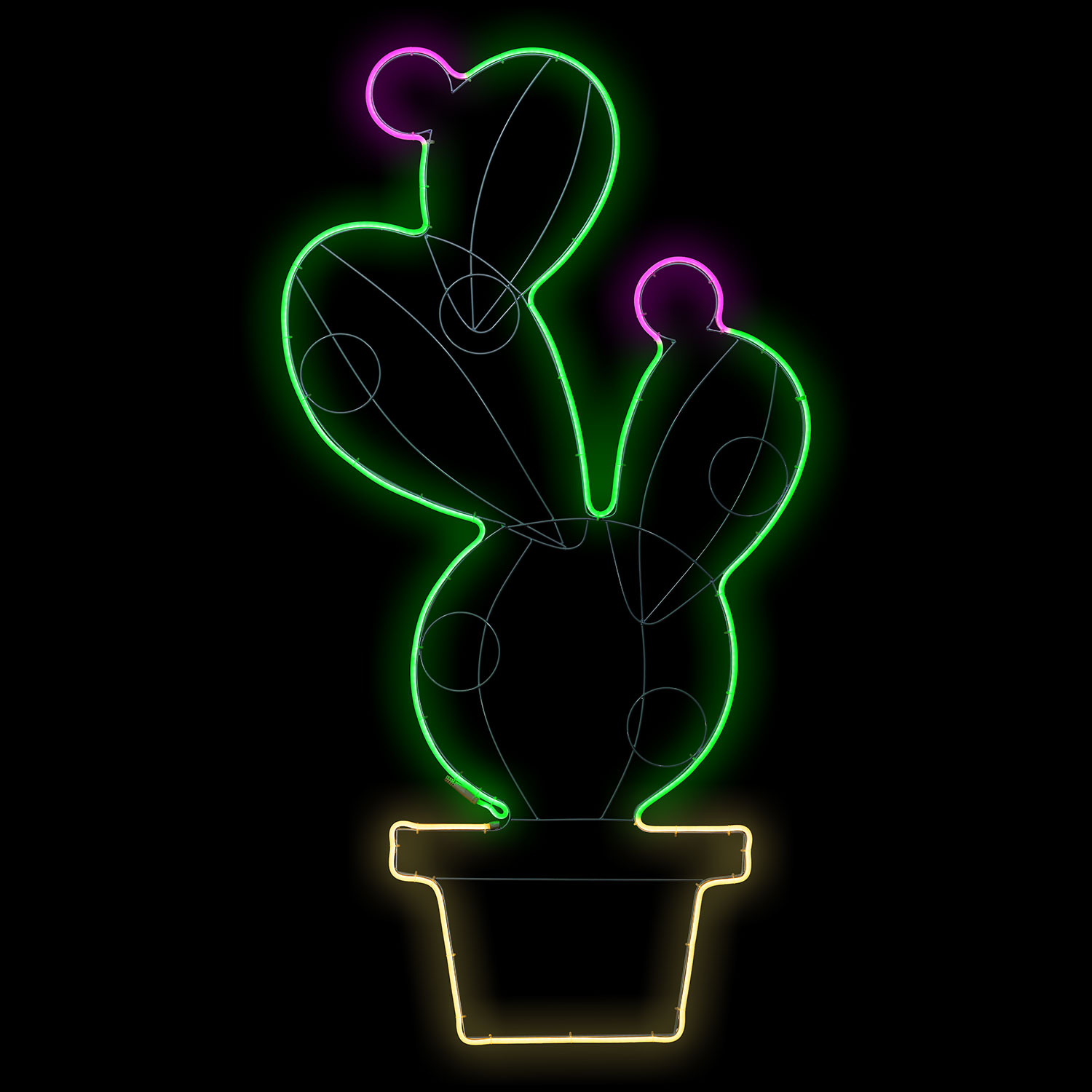 LED Lichtschlauch-Feigenkaktus mit Neon-Effekt h 156 cm 4 LED Lichtschlauch-Feigenkaktus mit Neon-Effekt h 156 cm 4