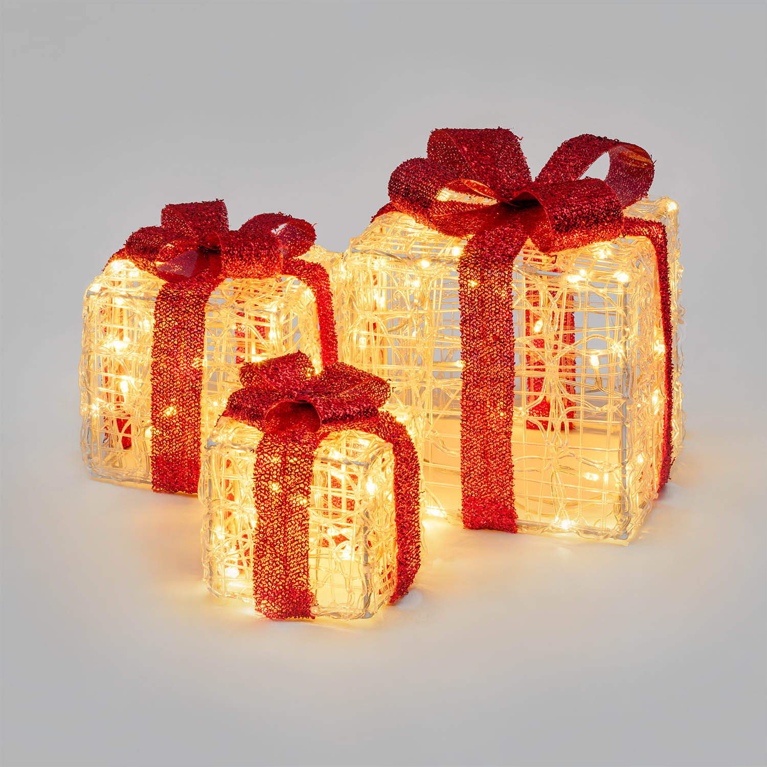 Set 3 Pacchi Regalo in acrilico, 120 Dual Color LED bianco caldo e bianco freddo  8